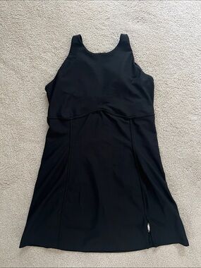 A&F Classic Black Women's V-Back Tank Dress Built-In Shorts